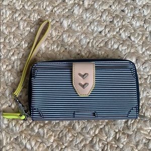 Stella & Dot Navy Stripe Madison Tech Wallet